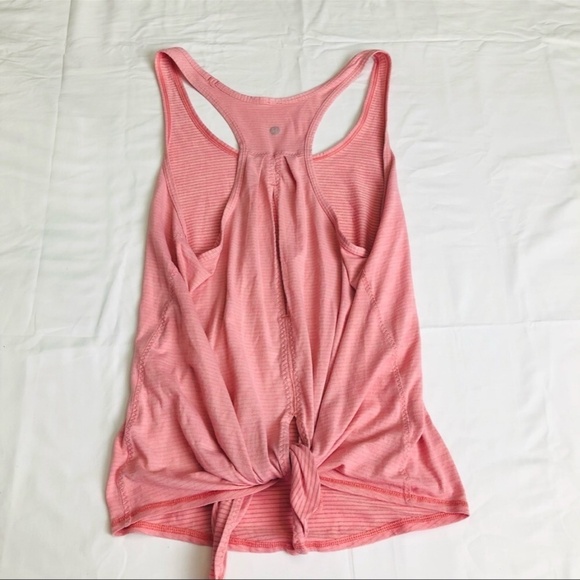 Lululemon Salute the sun split back tank pink stripe 11411 - Picture 6 of 8